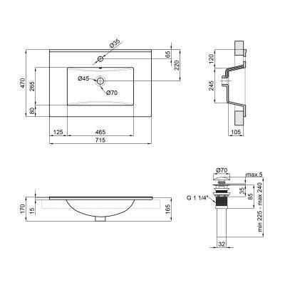 Будкрам купить Раковина Qtap Albatross E 700х460х180 White с донным клапаном QT01119070EW Раковина Qtap Albatross E 700х460х180 White с донным клапаном QT01119070EW 2