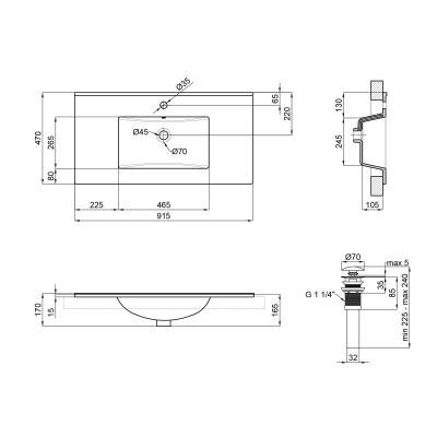 Будкрам купить Раковина Qtap Albatross E 900х460х180 White с донным клапаном QT01119090EW Раковина Qtap Albatross E 900х460х180 White с донным клапаном QT01119090EW 2