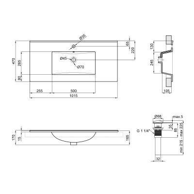 Будкрам купить Раковина Qtap Albatross E 1000х460х180 White с донным клапаном QT01119100EW Раковина Qtap Albatross E 1000х460х180 White с донным клапаном QT01119100EW 2