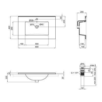Будкрам купить Раковина Qtap Albatross E49 800х490х200 White с донным клапаном QT01119080E49W Раковина Qtap Albatross E49 800х490х200 White с донным клапаном QT01119080E49W 2