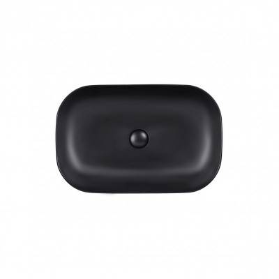 Будкрам купить Раковина-чаша Qtap Robin 610х400х145 Matt black с донным клапаном QT132143PMBMB