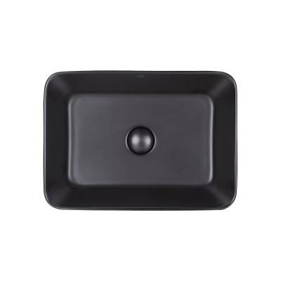 Будкрам купить Раковина-чаша Qtap Virgo 490х350х110 Matt black с донным клапаном QT18112261MBMB