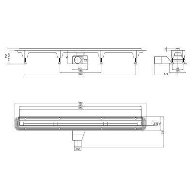 Будкрам купить Трап Qtap Aries CRM70900304 щелевой с гидрозатвором и нержавеющей планой Трап Qtap Aries CRM70900304 щелевой с гидрозатвором и нержавеющей планой 2