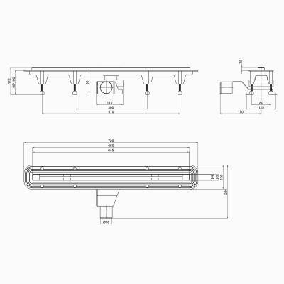 Будкрам купить Трап Qtap Aries CRM70650304 щелевой с гидрозатвором и нержавеющей планкой Трап Qtap Aries CRM70650304 щелевой с гидрозатвором и нержавеющей планкой 2
