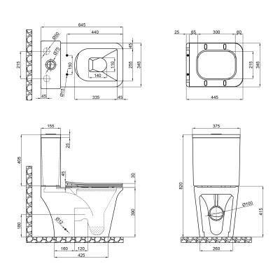 Будкрам купить Унитаз-компакт Qtap Kalao безободковый с сиденьем Soft-close QT08221213AW Унитаз-компакт Qtap Kalao безободковый с сиденьем Soft-close QT08221213AW 2