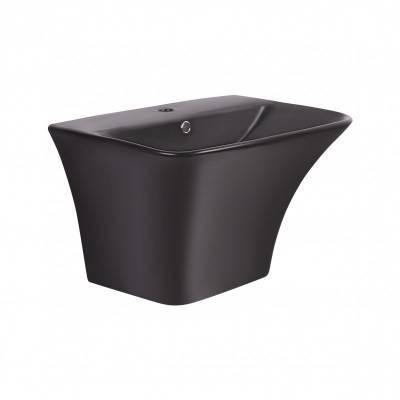 Будкрам купить Раковина подвесная моноблок Qtap Crow 600х430х385 Matt black с донным клапаном QT0511G835MB Раковина подвесная моноблок Qtap Crow 600х430х385 Matt black с донным клапаном QT0511G835MB 4