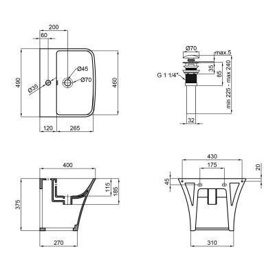 Будкрам купити Раковина підвісна моноблок Qtap Crow 500х400х385 White з донним клапаном QT0511G815W Раковина підвісна моноблок Qtap Crow 500х400х385 White з донним клапаном QT0511G815W 2
