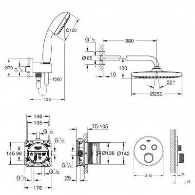 Будкрам купить Душевая система Grohe Grohtherm SmartControl 26416SC1 Душевая система Grohe Grohtherm SmartControl 26416SC1 2