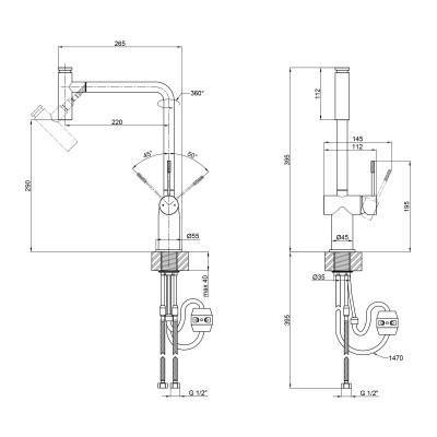 Будкрам купити Змішувач для кухні Qtap Scorpio 9050105FC з висувним виливом Змішувач для кухні Qtap Scorpio 9050105FC з висувним виливом 2