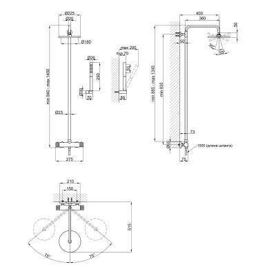 Будкрам купити Термостатична душова система Qtap Brno 5769103ONC Термостатична душова система Qtap Brno 5769103ONC 2