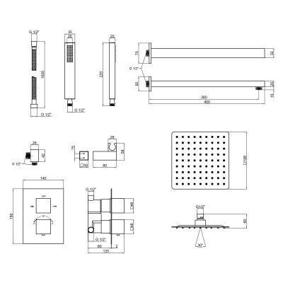 Будкрам купити Термостатична душова система прихованого монтажу Qtap Aqauarius 65T103NGB Термостатична душова система прихованого монтажу Qtap Aqauarius 65T103NGB 2