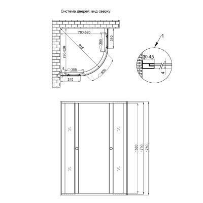 Будкрам купить Душевая кабина Lidz Wieza SC80x80.SAT.MID.L, стекло Linie 4 мм без поддона Душевая кабина Lidz Wieza SC80x80.SAT.MID.L, стекло Linie 4 мм без поддона 2