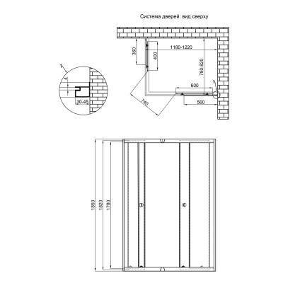 Будкрам купити Душова кабіна Lidz Wiezak SC120x80.SAT.LOW.L, скло Linie 4 мм без піддону Душова кабіна Lidz Wiezak SC120x80.SAT.LOW.L, скло Linie 4 мм без піддону 2