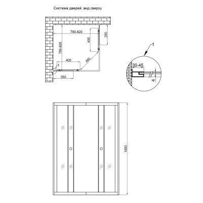 Будкрам купить Душевая кабина Lidz Wiezak SC80x80.SAT.LOW.L, стекло Linie 4 мм без поддона Душевая кабина Lidz Wiezak SC80x80.SAT.LOW.L, стекло Linie 4 мм без поддона 2