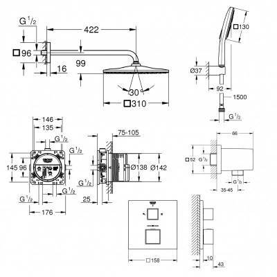 Будкрам купити Душова система Grohe Grohtherm Cube UA26405SC0 Душова система Grohe Grohtherm Cube UA26405SC0 2