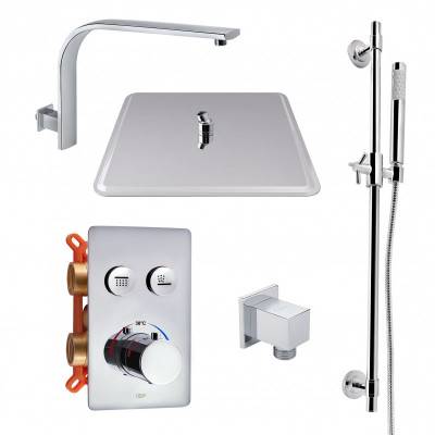 Будкрам купить Термостатическая душевая система скрытого монтажа Qtap Votice QT6442T105NKCSET