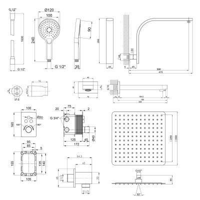 Будкрам купити Термостатична душова система прихованого монтажу Qtap Votice QT6443T105NKCSET Термостатична душова система прихованого монтажу Qtap Votice QT6443T105NKCSET 2