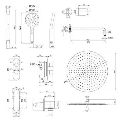 Будкрам купить Термостатическая душевая система скрытого монтажа Qtap Votice QT65T105OGCSET Термостатическая душевая система скрытого монтажа Qtap Votice QT65T105OGCSET 2