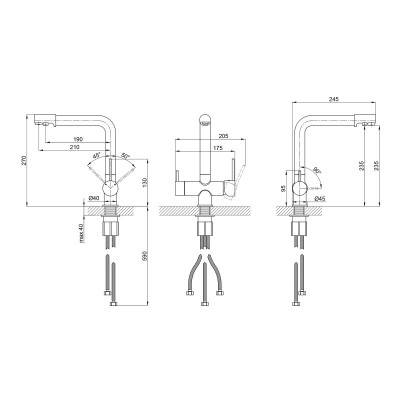 Будкрам купить Смеситель для кухни Qtap Kuchyne 92102FC с подключением к фильтру Смеситель для кухни Qtap Kuchyne 92102FC с подключением к фильтру 2