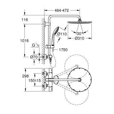 Будкрам купити Душова система Grohe Euphoria 26075GL0 Душова система Grohe Euphoria 26075GL0 2