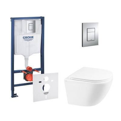Будкрам купить Набор инсталляция 4 в 1 Grohe Rapid SL 38772001 + унитаз с сиденьем Qtap Robin QT1333046ERW