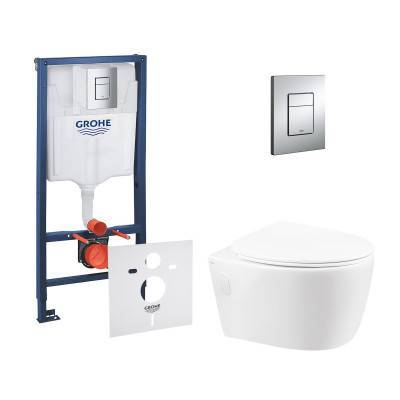 Будкрам купить Набор инсталляция 4 в 1 Grohe Rapid SL 38772001 + унитаз с сиденьем Qtap Leo QT11331002ERW