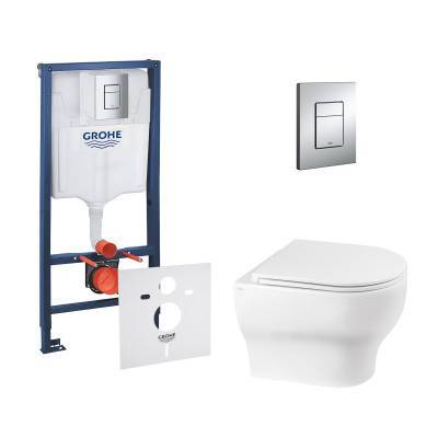 Будкрам купить Набор инсталляция 4 в 1 Grohe Rapid SL 38772001 + унитаз с сиденьем Qtap Aries QT0333063ERW