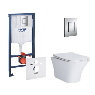Будкрам купить Набор инсталляция 4 в 1 Grohe Rapid SL 38772001 + унитаз с сиденьем Qtap Presto QT24332615EW