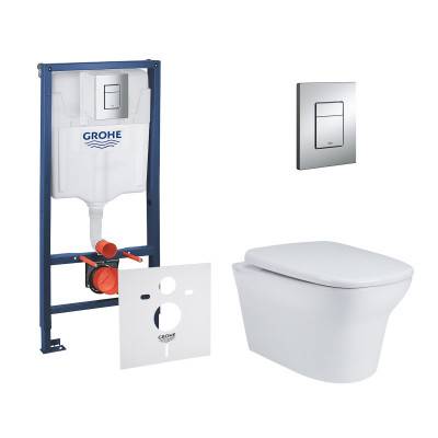 Будкрам купить Набор инсталляция 4 в 1 Grohe Rapid SL 38772001 + унитаз с сиденьем Qtap Gemini QT25332614EW