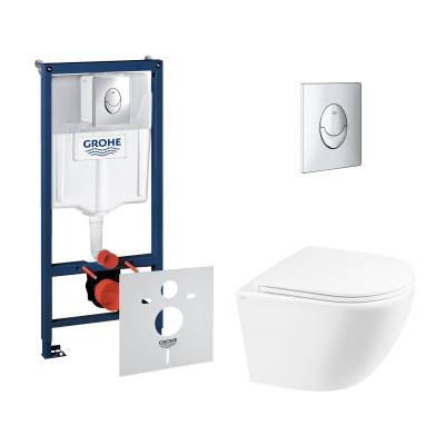 Будкрам купить Набор инсталляция 4 в 1 Grohe Rapid SL 38721001 + унитаз с сиденьем Qtap Robin QT1333046ERW