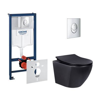 Будкрам купить Набор инсталляция 4 в 1 Grohe Rapid SL 38721001 + унитаз с сиденьем Qtap Robin QT1333046ERMB
