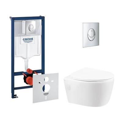 Будкрам купить Набор инсталляция 4 в 1 Grohe Rapid SL 38721001 + унитаз с сиденьем Qtap Leo QT11331002ERW