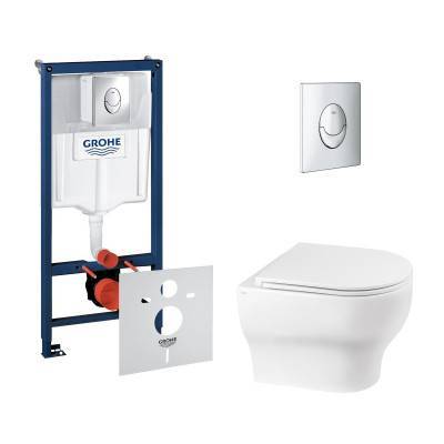 Будкрам купить Набор инсталляция 4 в 1 Grohe Rapid SL 38721001 + унитаз с сиденьем Qtap Aries QT0333063ERW