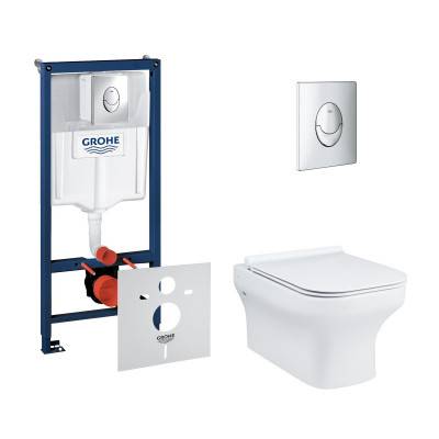 Будкрам купить Набор инсталляция 4 в 1 Grohe Rapid SL 38721001 + унитаз с сиденьем Qtap Cardinal QT0433C660HW