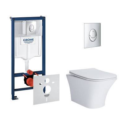 Будкрам купить Набор инсталляция 4 в 1 Grohe Rapid SL 38721001 + унитаз с сиденьем Qtap Presto QT24332615EW