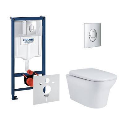 Будкрам купить Набор инсталляция 4 в 1 Grohe Rapid SL 38721001 + унитаз с сиденьем Qtap Gemini QT25332614EW