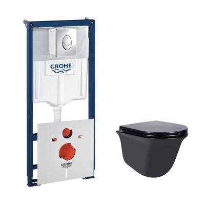 Будкрам купить Набор инсталляция 4 в 1 Grohe Rapid SL 38721001 + унитаз с сиденьем Qtap Virgo QT1833051ERMB