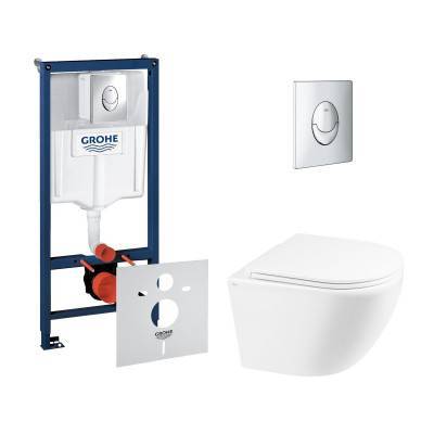 Будкрам купить Набор инсталляция 4 в 1 Grohe Rapid SL 38721001 + унитаз с сиденьем Qtap Robin QT1333046ENRW