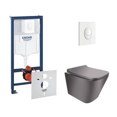 Будкрам купить Набор инсталляция 4 в 1 Grohe Rapid SL 38722001 + унитаз с сиденьем Qtap Scorpio QT133053ERMB