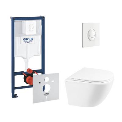 Будкрам купить Набор инсталляция 4 в 1 Grohe Rapid SL 38722001 + унитаз с сиденьем Qtap Robin QT1333046ERW