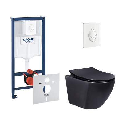 Будкрам купить Набор инсталляция 4 в 1 Grohe Rapid SL 38722001 + унитаз с сиденьем Qtap Robin QT1333046ERMB