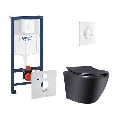 Будкрам купить Набор инсталляция 4 в 1 Grohe Rapid SL 38722001 + унитаз с сиденьем Qtap Robin QT1333046ENRMB