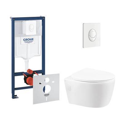 Будкрам купить Набор инсталляция 4 в 1 Grohe Rapid SL 38722001 + унитаз с сиденьем Qtap Leo QT11331002ERW