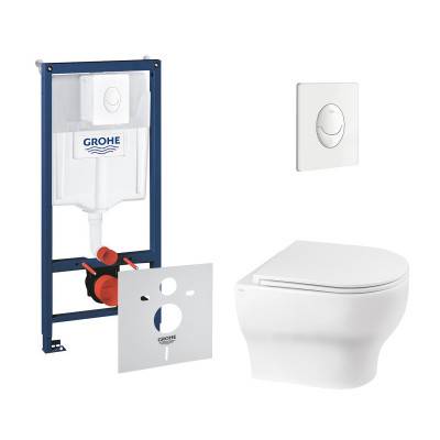 Будкрам купить Набор инсталляция 4 в 1 Grohe Rapid SL 38722001 + унитаз с сиденьем Qtap Aries QT0333063ERW