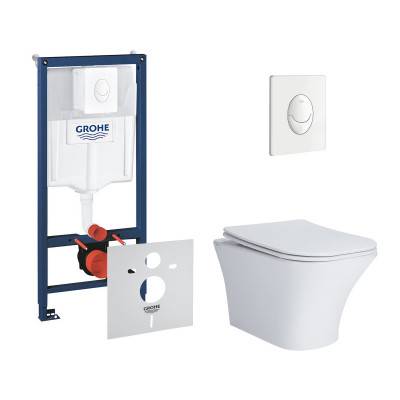 Будкрам купить Набор инсталляция 4 в 1 Grohe Rapid SL 38722001 + унитаз с сиденьем Qtap Presto QT24332615EW