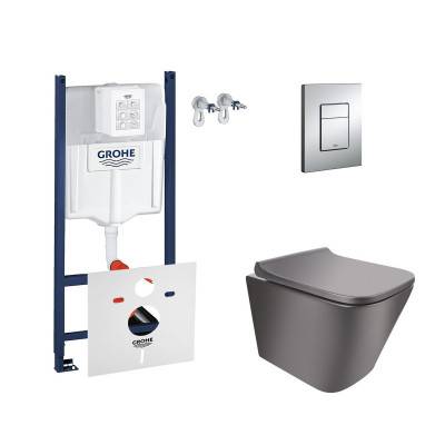 Будкрам купить Набор инсталляция 4 в 1 Grohe Rapid SL 3884000G + унитаз с сиденьем Qtap Tern QT1733052ER