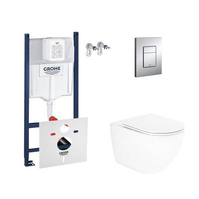 Будкрам купить Набор инсталляция 4 в 1 Grohe Rapid SL 3884000G + унитаз с сиденьем Qtap Robin QT13332141ERW