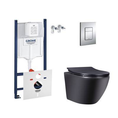 Будкрам купить Набор инсталляция 4 в 1 Grohe Rapid SL 3884000G + унитаз с сиденьем Qtap Robin QT1333046ENRMB