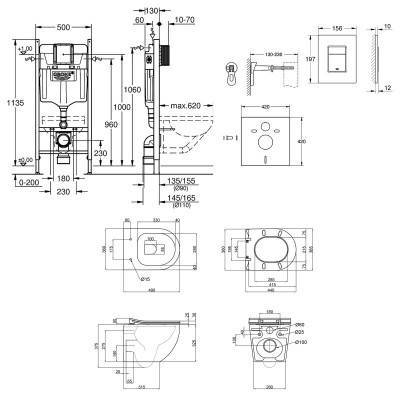 Будкрам купить Набор инсталляция 4 в 1 Grohe Rapid SL 3884000G + унитаз с сиденьем Qtap Robin QT1333046ENRMB Набор инсталляция 4 в 1 Grohe Rapid SL 3884000G + унитаз с сиденьем Qtap Robin QT1333046ENRMB 2