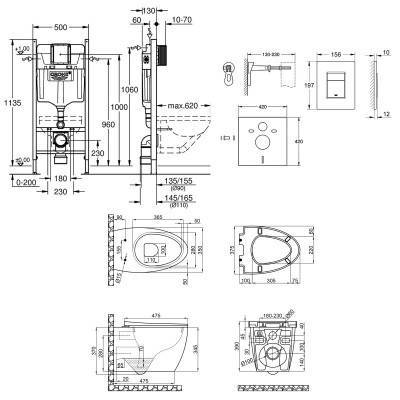 Будкрам купить Набор инсталляция 4 в 1 Grohe Rapid SL 3884000G + унитаз с сиденьем Qtap Leo QT11331002ERW Набор инсталляция 4 в 1 Grohe Rapid SL 3884000G + унитаз с сиденьем Qtap Leo QT11331002ERW 2